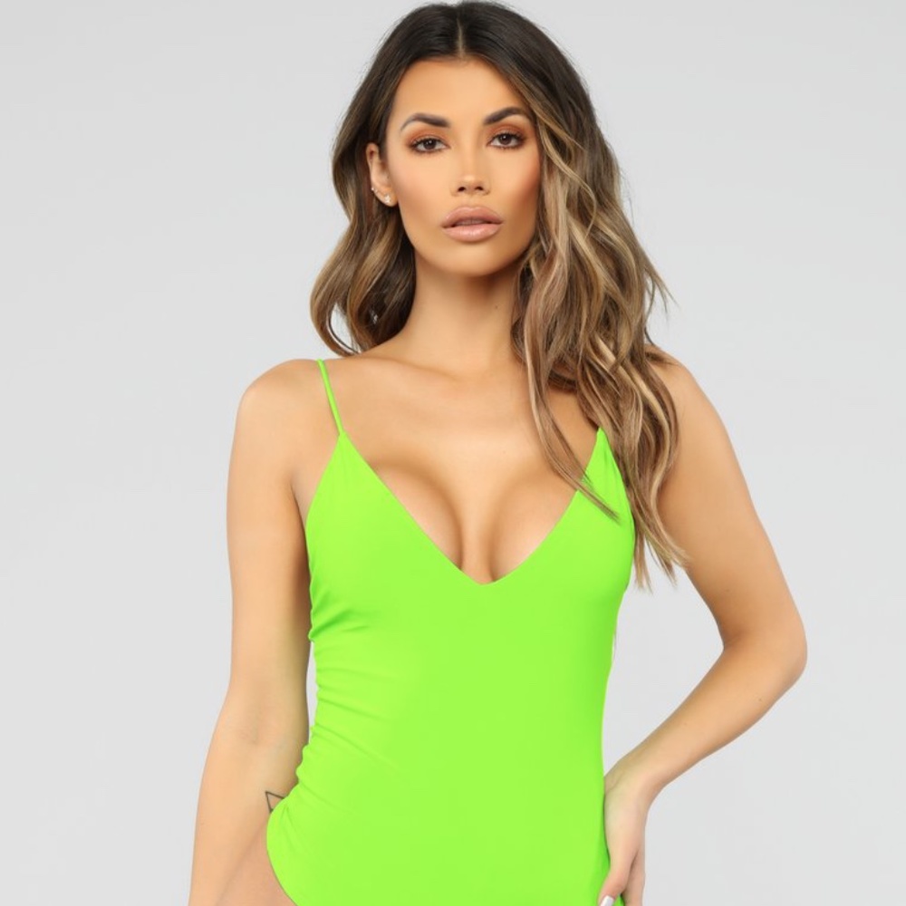 neon green fashion nova bodysuit